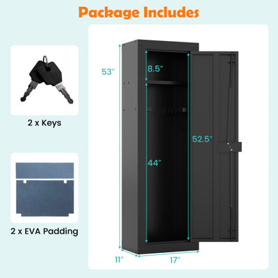 8 Rifle Safe Large Gun Cabinet with Storage Shelf-Black