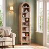 8-Tier Modern Arch Bookshelf with 3 Adjustable Shelves-Natural