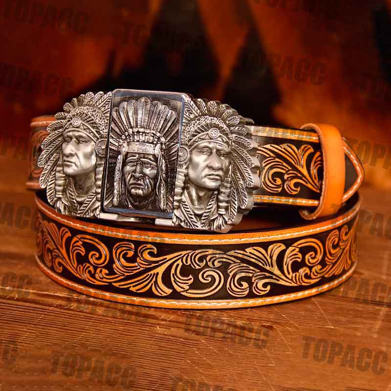 Indian Glow Buckle - Brown Belt