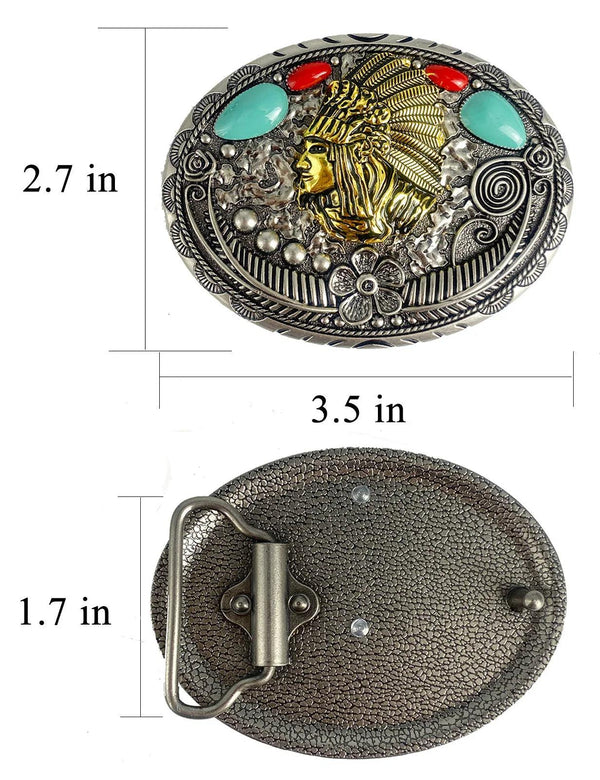 TOPACC Turquoise Indians Belt Buckle - Gifts for You 'n Me