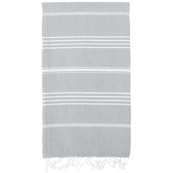 Light Grey Monaco Turkish Towel – Lightweight Quick Dry Beach & Bath Towel, Luxury Turkish Cotton Spa Towel, Travel & Pool Towel