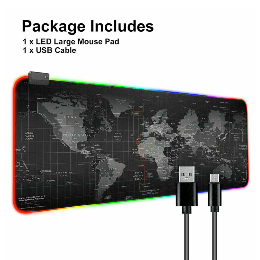 Extra Large World Map Gaming Mouse Pad