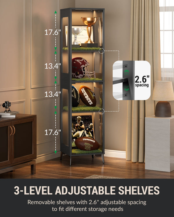 Glass Display Cabinet 15.75in*13.78in*66.73in