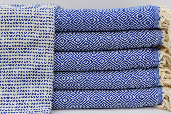 Dotty Diamond Blue Turkish Towel