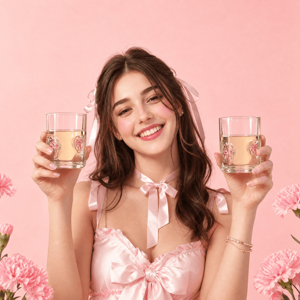 Khen Bowtie Tumblers Set Stylish Break Resistant Acrylic Drinkware - Set of 2 Pink