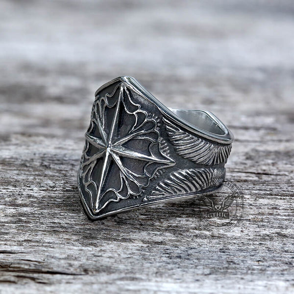 8 Point Star Stainless Steel Ring
