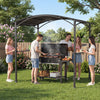 8 x 5 x 7 FT Grill Gazebo Outdoor BBQ Canopy with Metal Frame-Gray