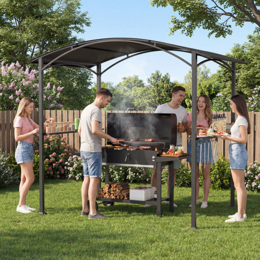 8 x 5 x 7 FT Grill Gazebo Outdoor BBQ Canopy with Metal Frame-Gray