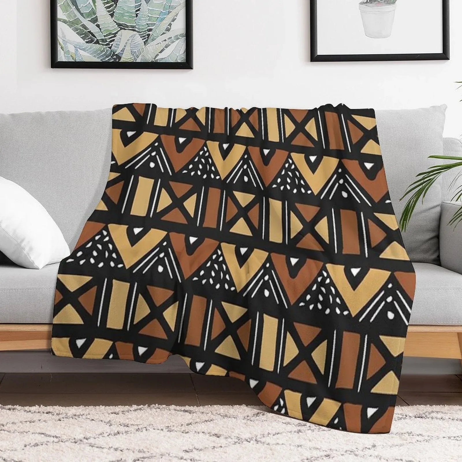 Mud Cloth Mali Throw Blanket