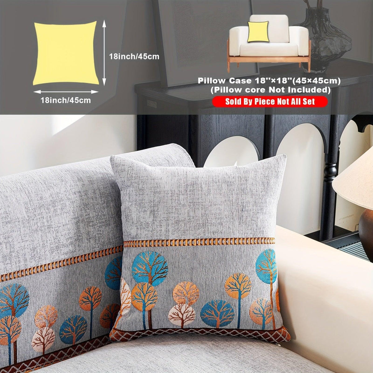 Pet Proof Couch Cover - Boho Chenille Sofa Cover with Tree Embroidery