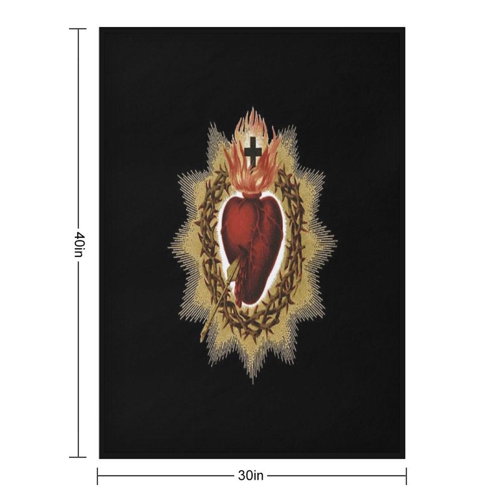 Sacred Heart of Jesus Catholic Throw Blanket