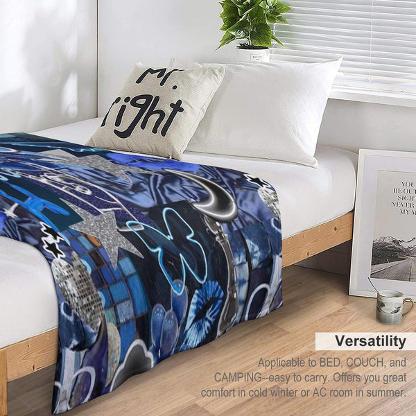 Blue Collage Durable Throw Blanket