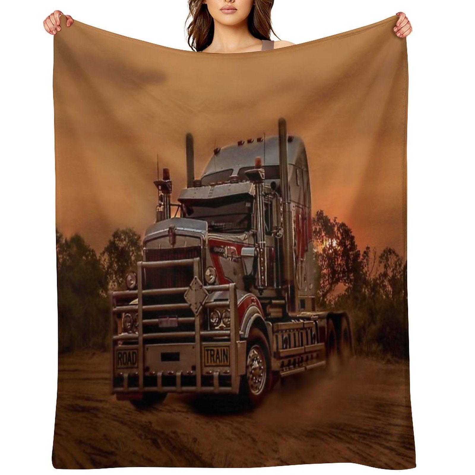 Prime Mover Kenworth Truck at Sunset Throw Blanket