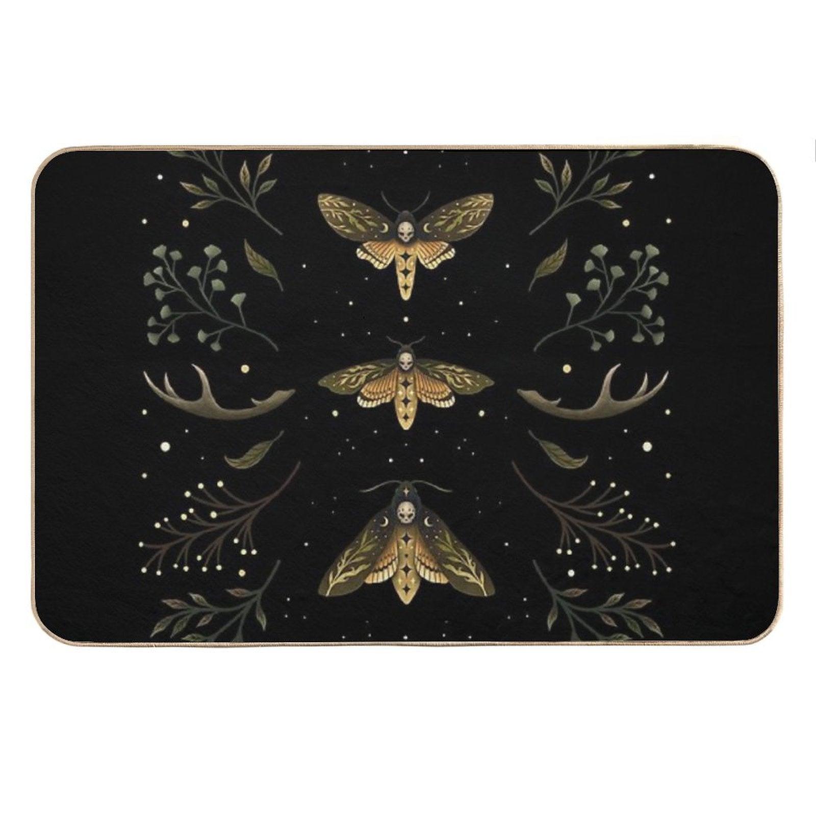 Death Head Moths Night Bath Mat