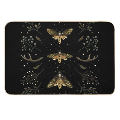 Death Head Moths Night Bath Mat
