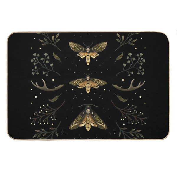 Death Head Moths Night Bath Mat