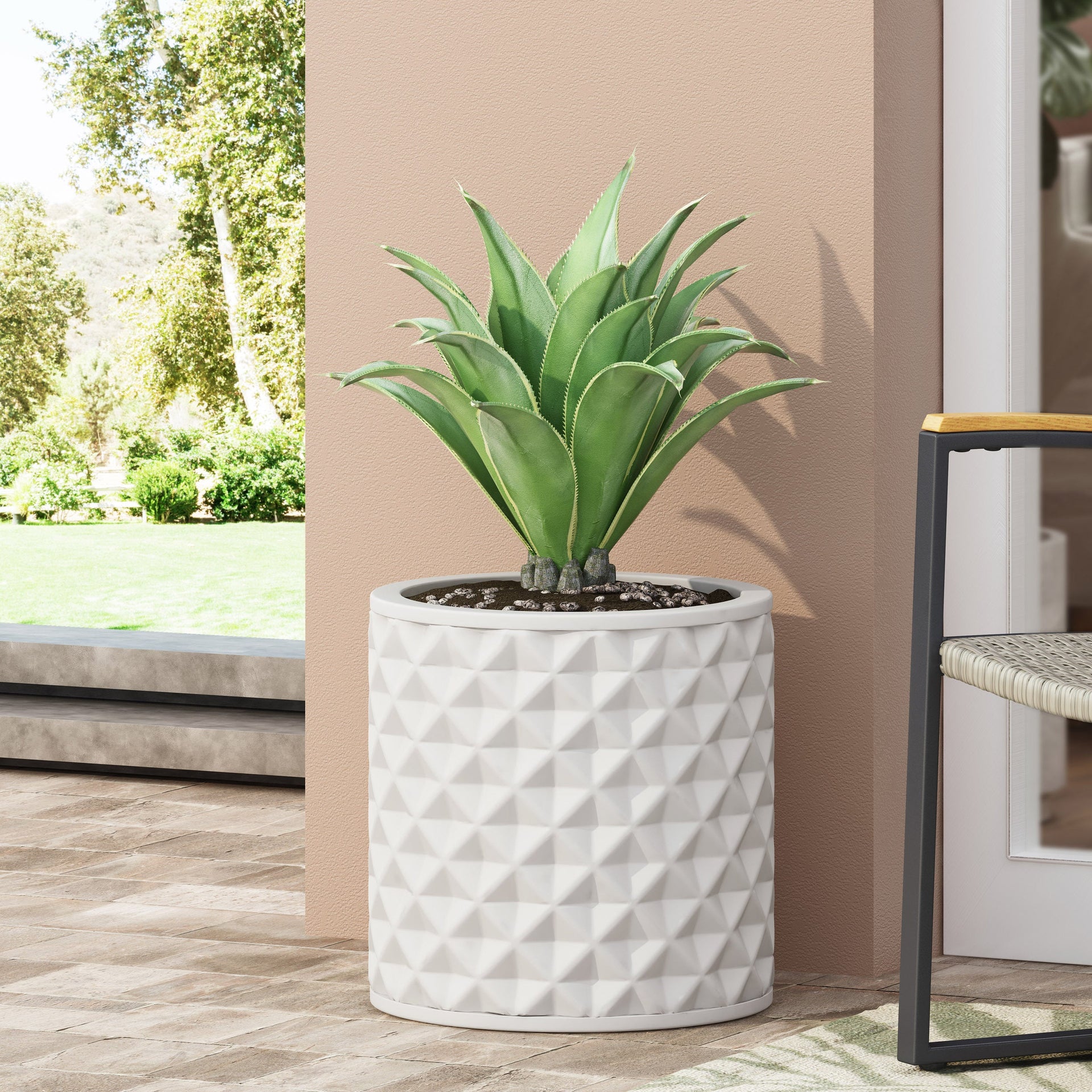 15.75-inch MGO Planter in Antique White