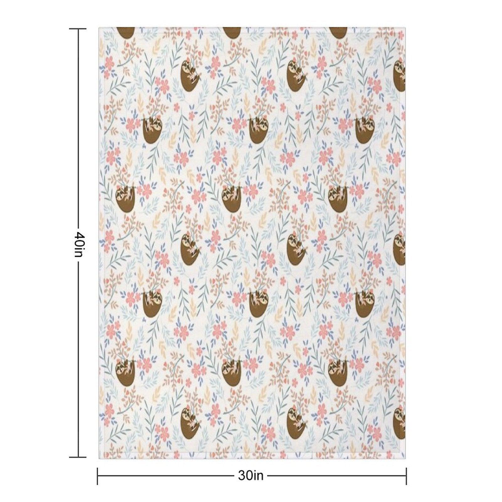 Baby Flower With Sloth Throw Blanket