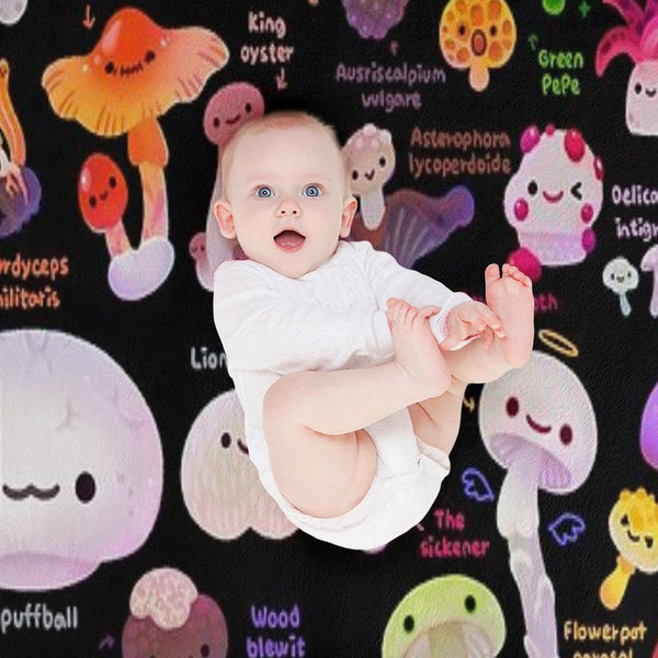 Mushroom - Name Throw Blanket