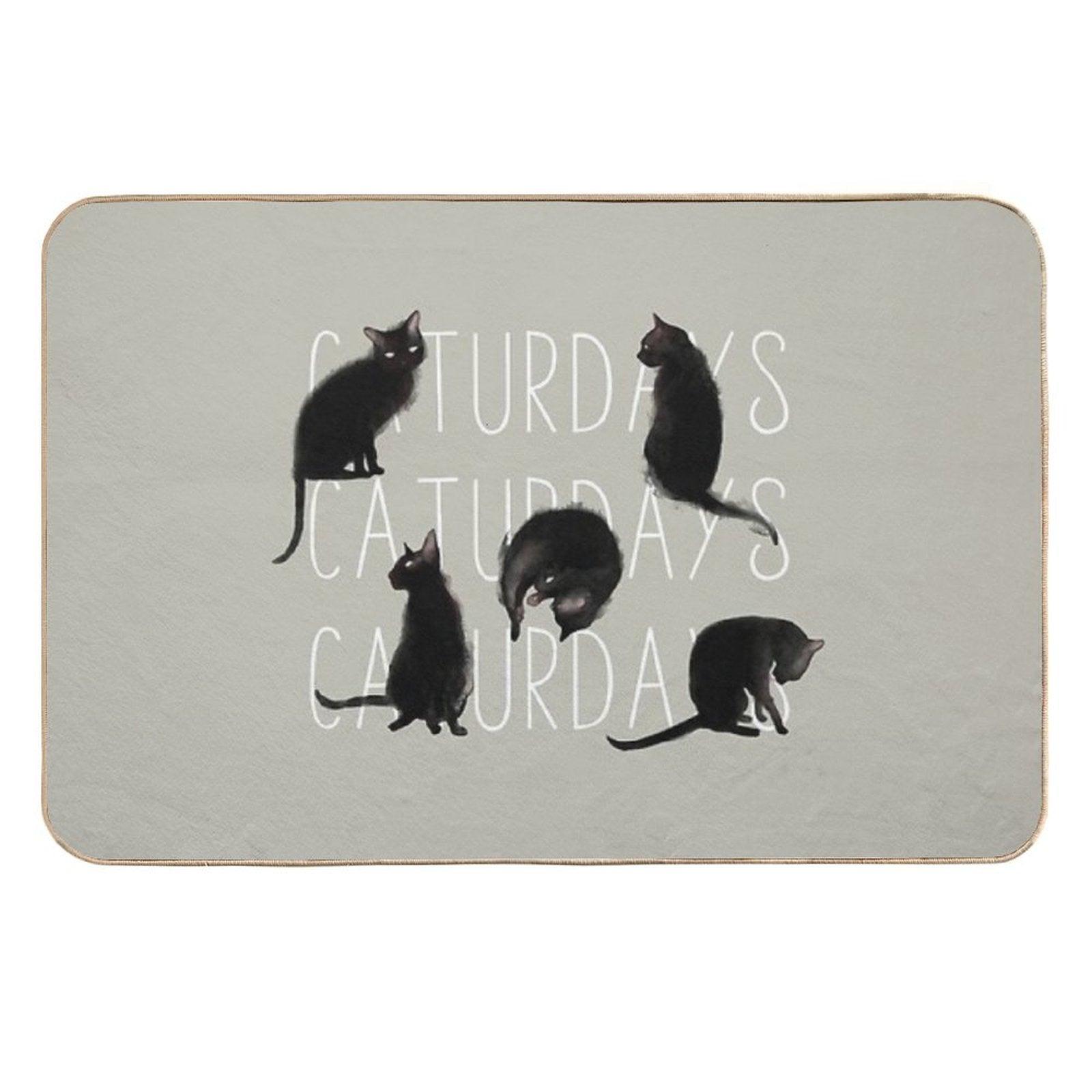 Caturdays - Black Cat  Versatile Bath Mat