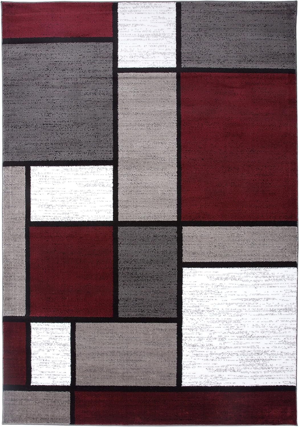 Contemporary Modern Boxes Area Rug 3'3
