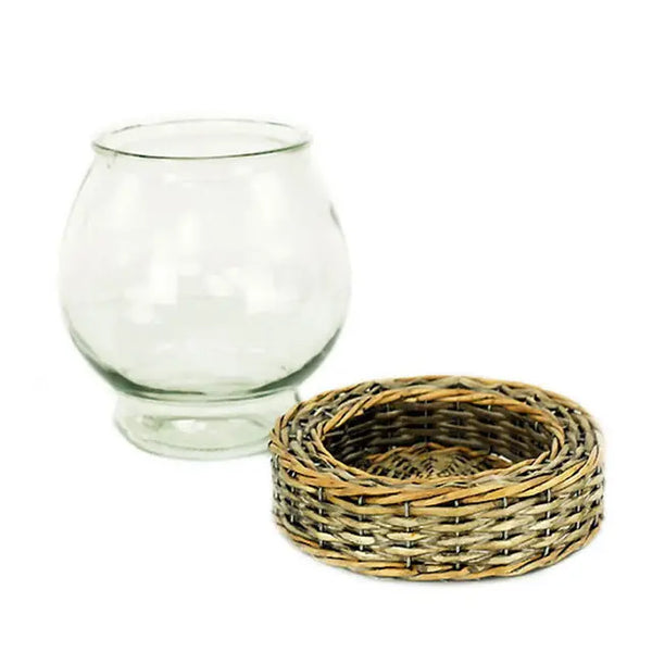 Glass and Wicker Terrarium - Large