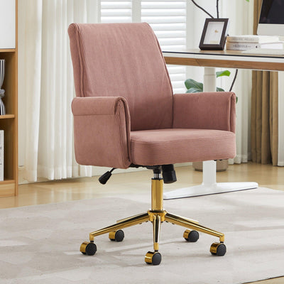 Mid-Back Liftable Office Chair - Pink