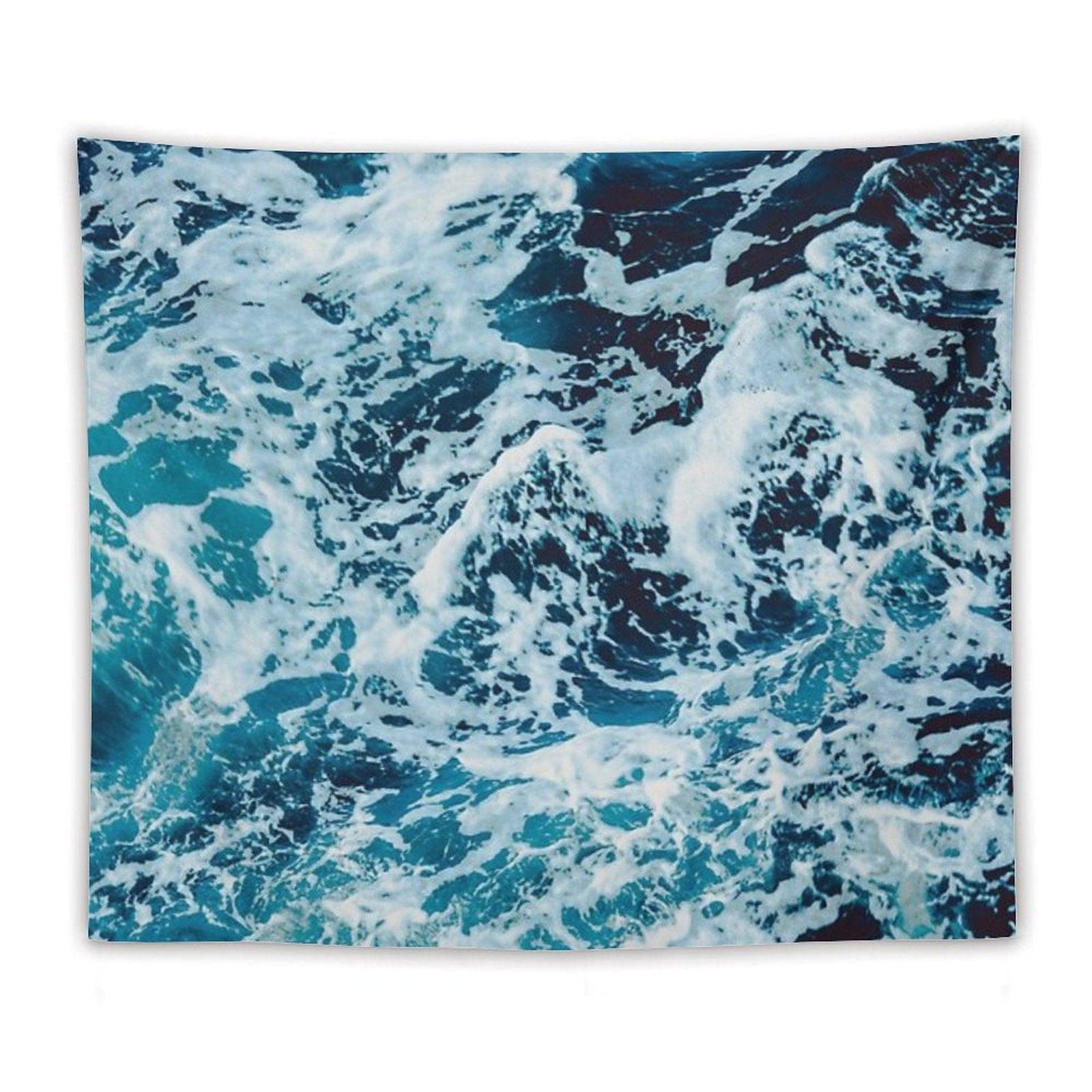 Turquoise Blue Ocean Waves Tapestry