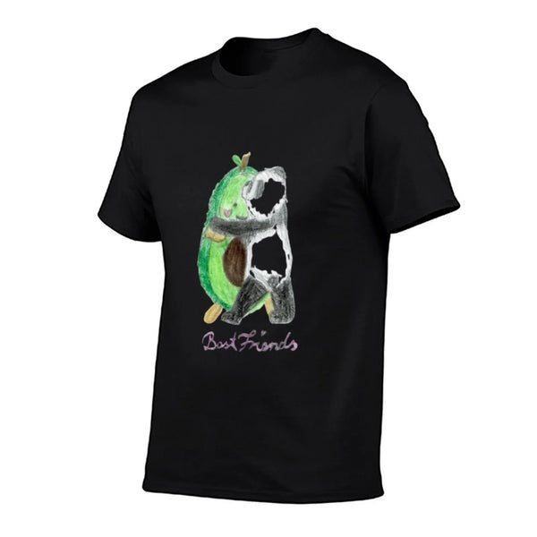 An Avocado And A Panda Hug Each Other Sweetly  Cotton T-Shirt