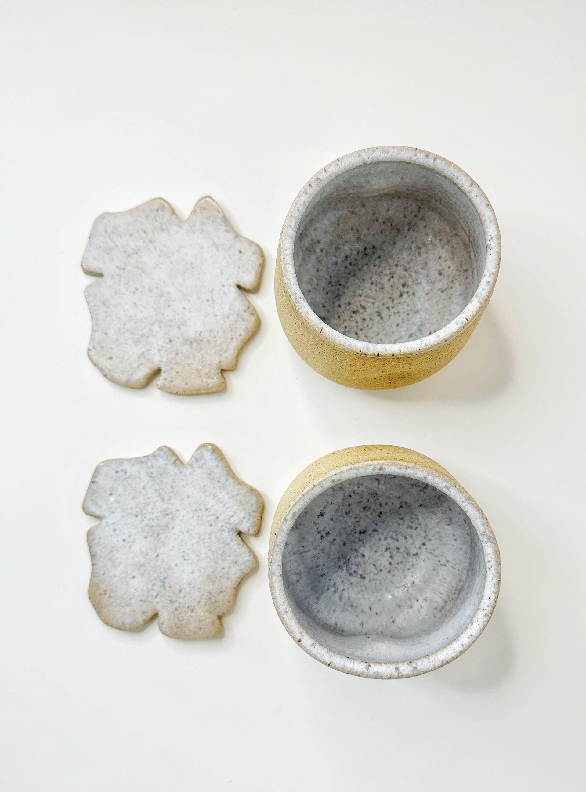 OCEAN SAND CUP SET (2 cups + 2 Flower coasters)