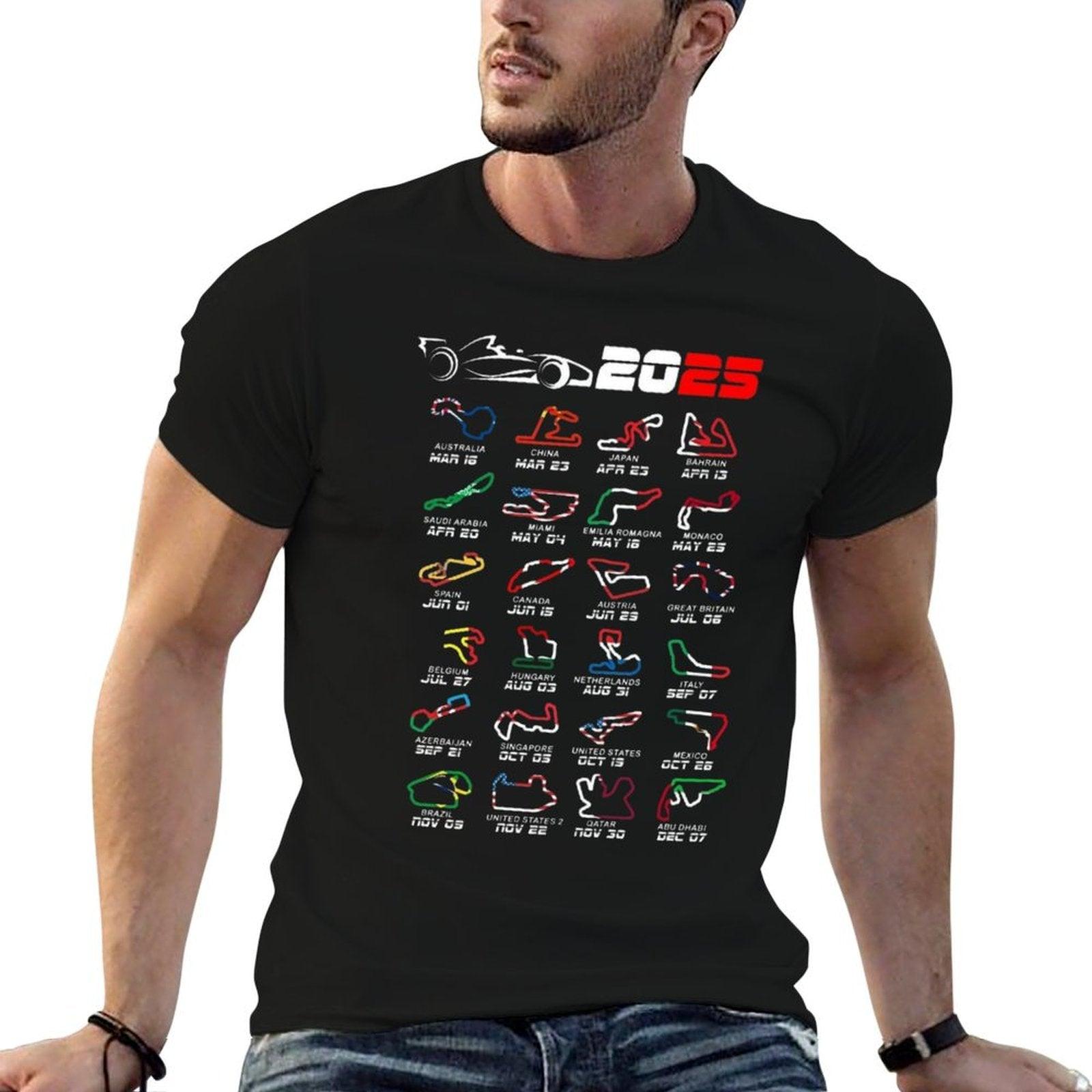 Calendar Formula Race Cars 2025 Circuits Colors  Classic T-Shirt