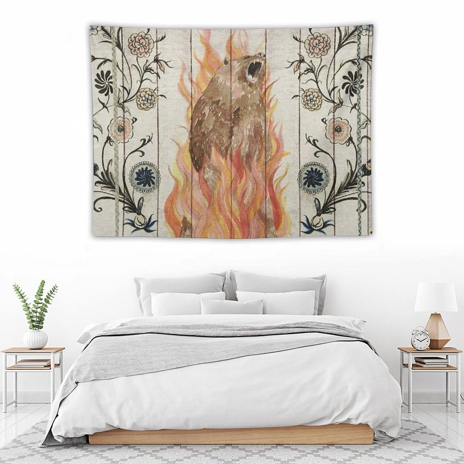 Midsommar Bear Painting Tapestry