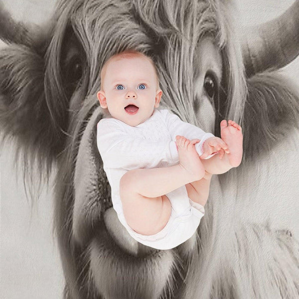Cheeky Highland Cow Throw Blanket