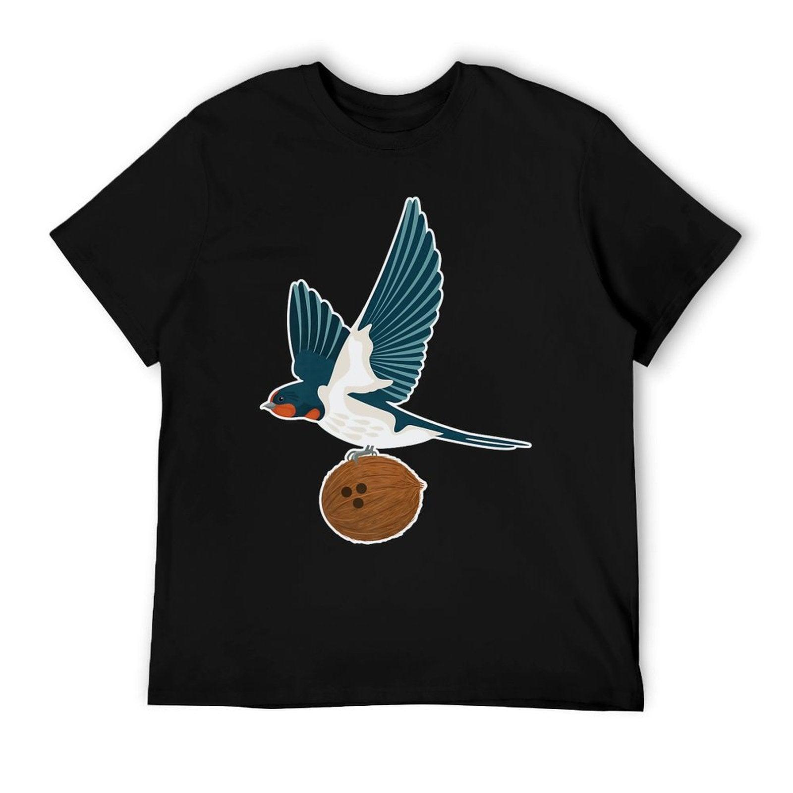 European Swallow Carrying A Coconut Holy Grail Premium T-Shirt