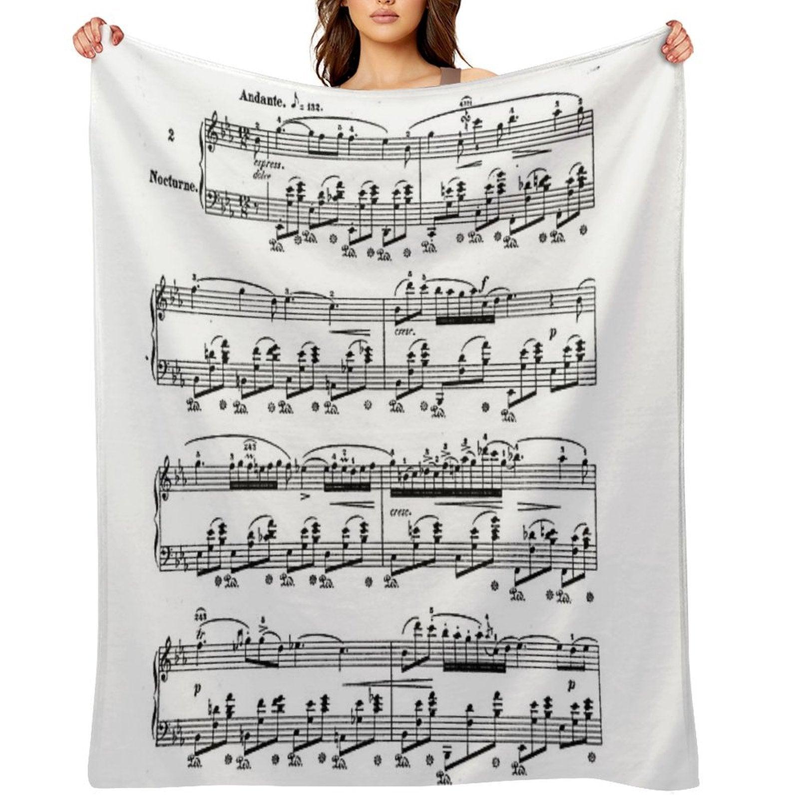 Chopin Nocturne Throw Blanket
