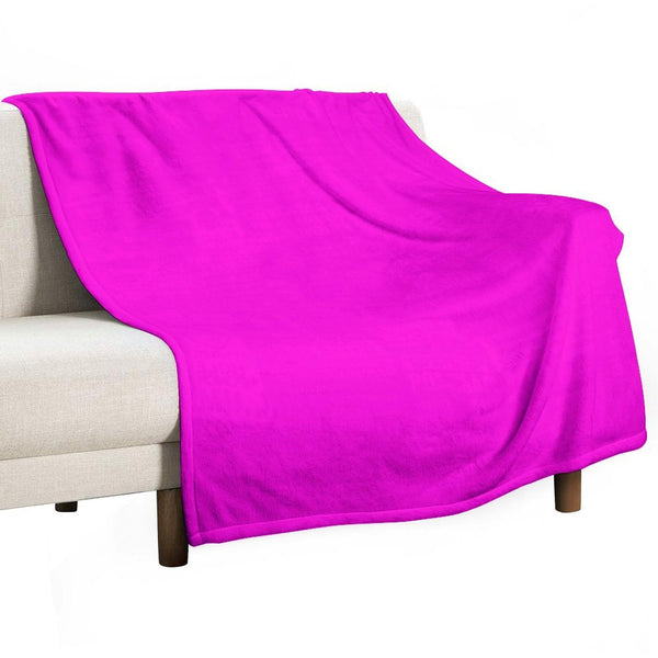 Fluorescent Neon Hot Pink Machine-washable Throw Blanket