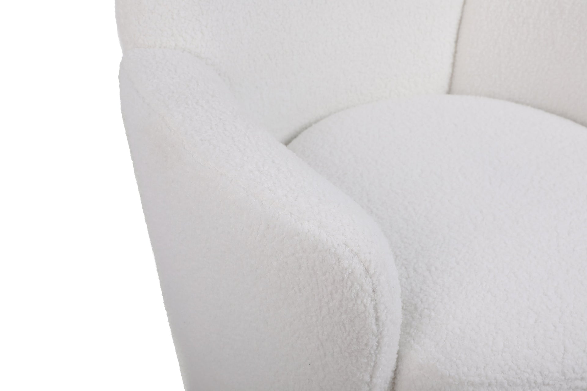 White Velvet Swivel Barrel Chair