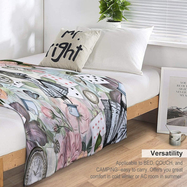 Alice In Wonderland  Collage Throw Blanket