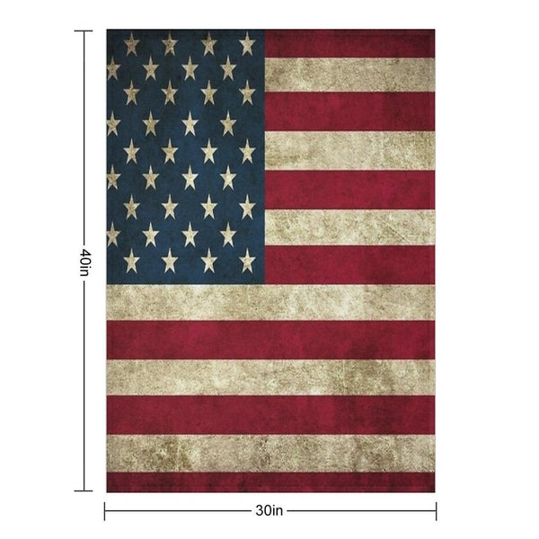 American Flag Vintage Plush Throw Blanket