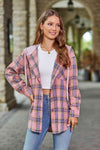 Modern Women Plaid Long Sleeve Hooded Jacket Stylish & Comfortable Outerwear For Winter And Autumn