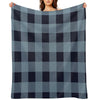 Turquoise And Navy Buffalo Plaid Premium Throw Blanket