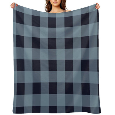 Turquoise And Navy Buffalo Plaid Premium Throw Blanket