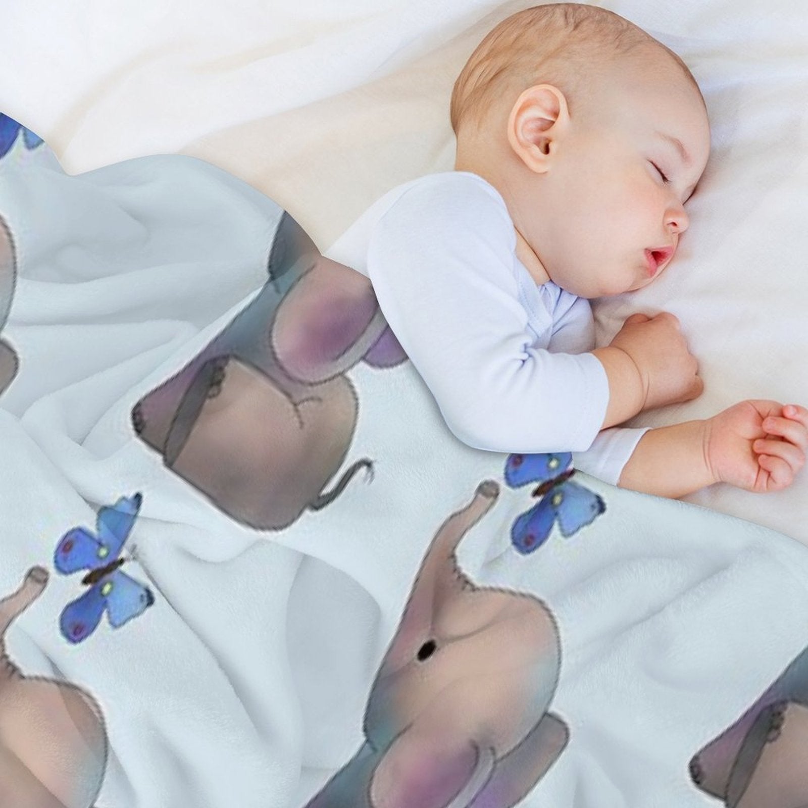 Elephant with A Butterfly Gift-ready Throw Blanket
