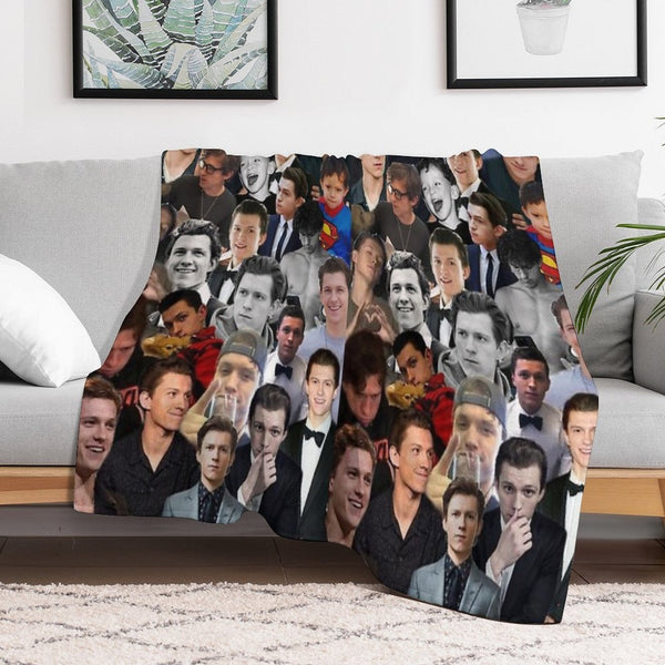 Tom Holland Photo Collage Quick-dry Throw Blanket