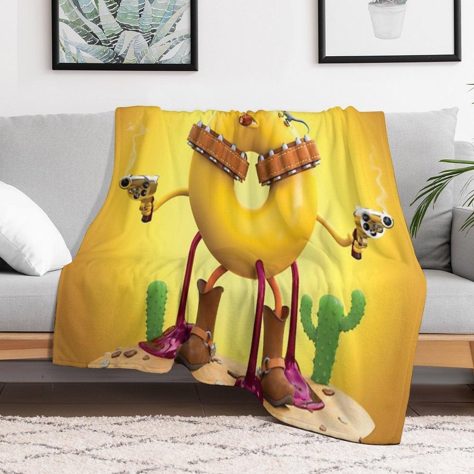 Daisy Donut Goes West Throw Blanket