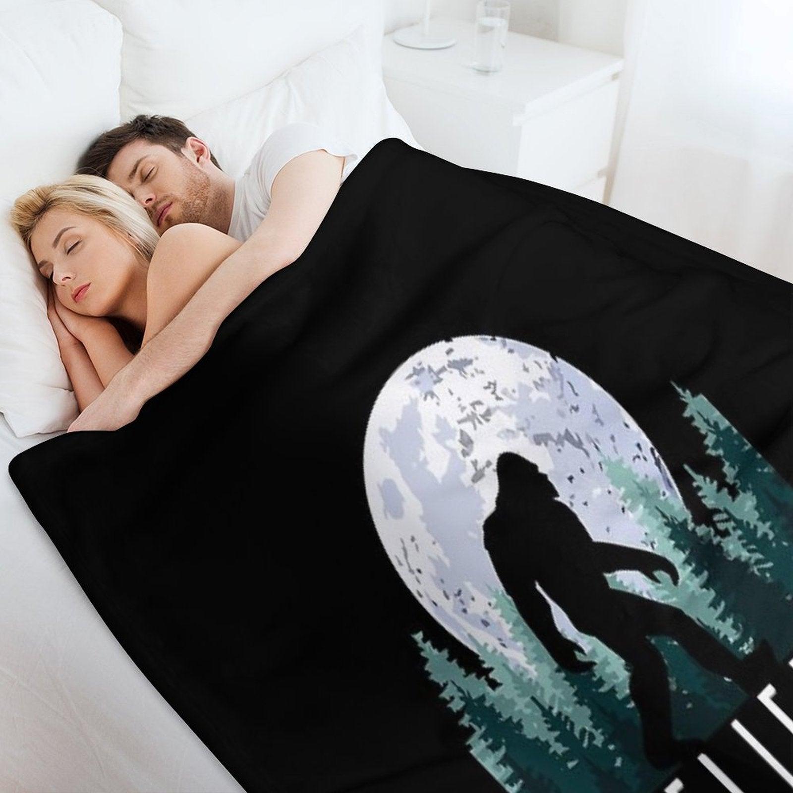 Bigfoot Believe  Sasquatch Throw Blanket