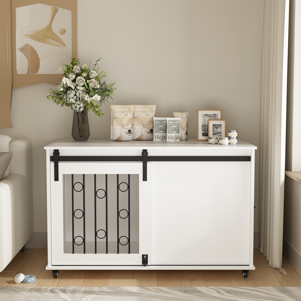 39.37'' Modern Wooden Dog Crate Furniture
