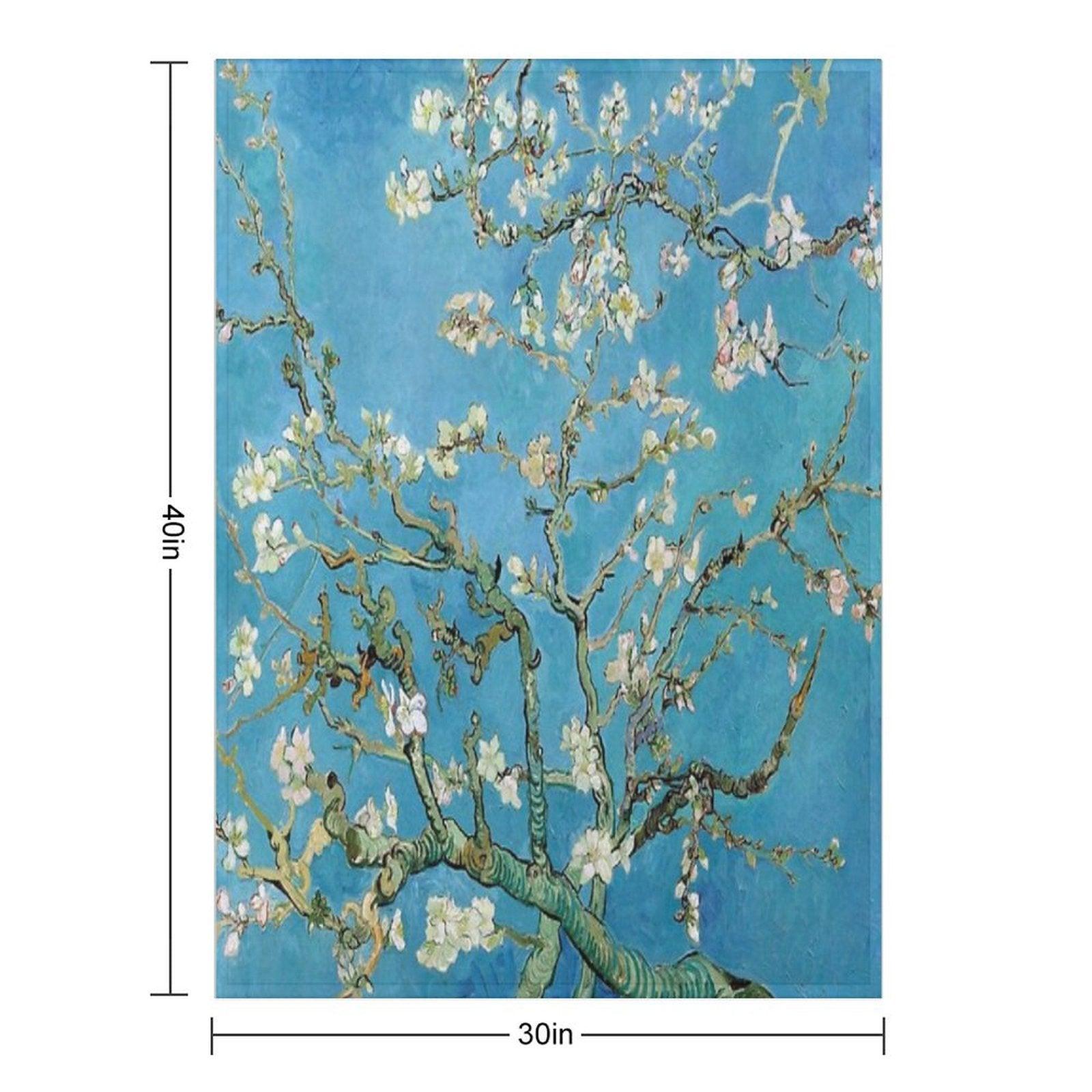 1890-Vincent Van Gogh-Almond Blossom-73.5x92 Throw Blanket