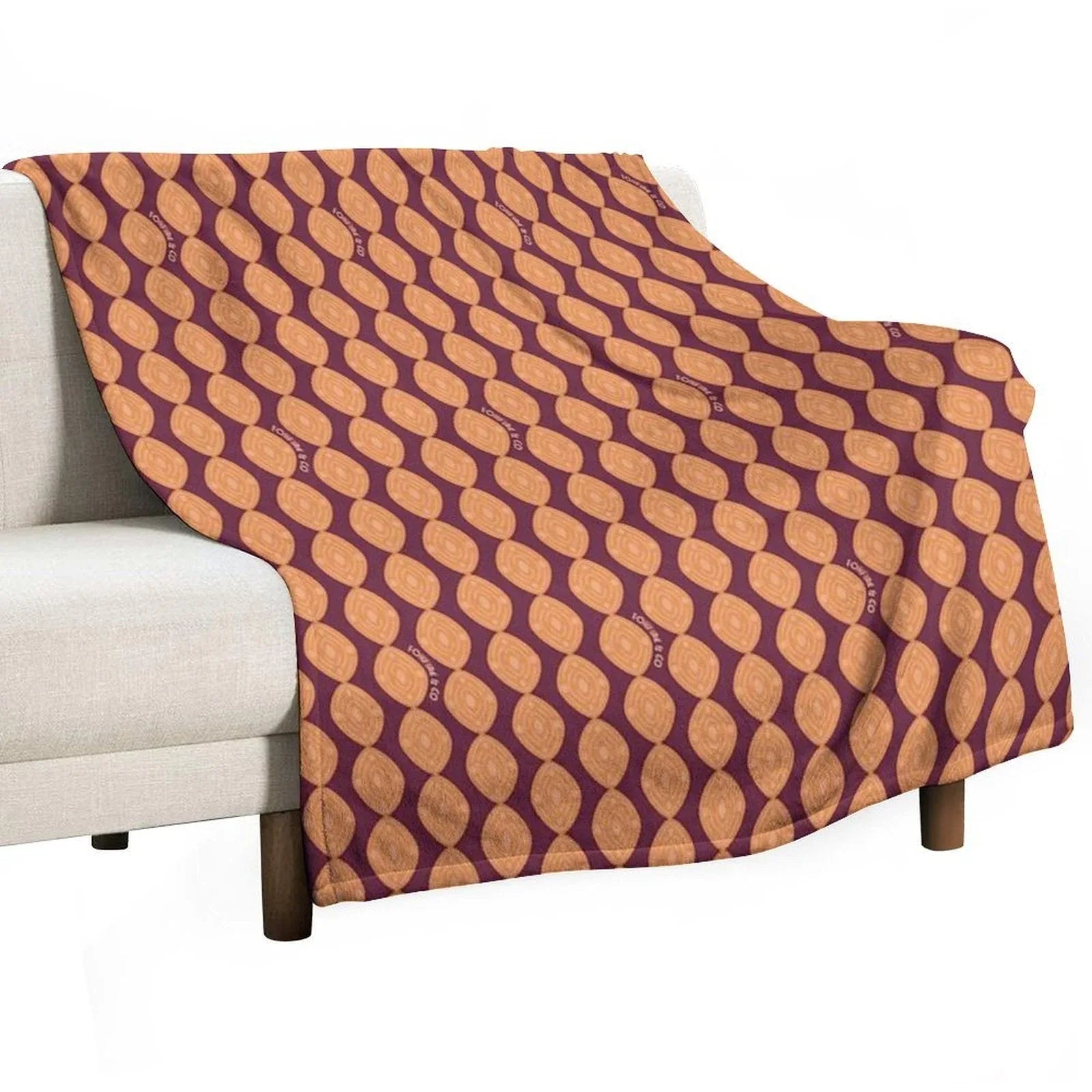 Atomic Blooms - Orange Maroon Throw Blanket
