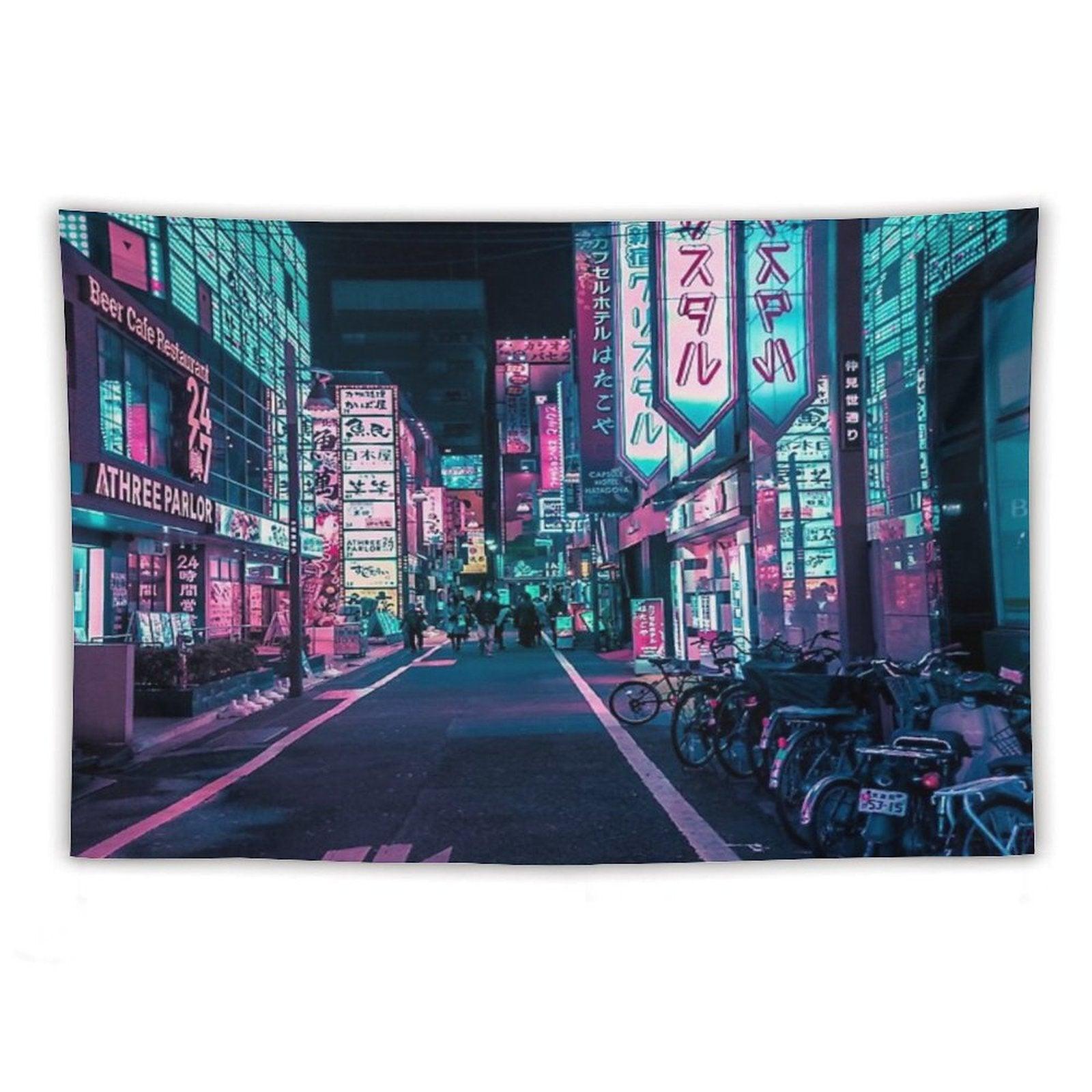 Tokyo - A Neon Wonderland Tapestry
